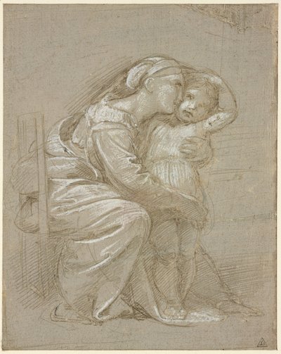 Eine Mutter umarmt ein Kind, WA1846.202 von Raffaello Sanzio Raphael